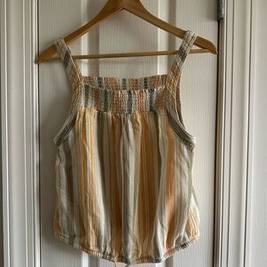 Prana Yellow and Cream Striped Camisole
